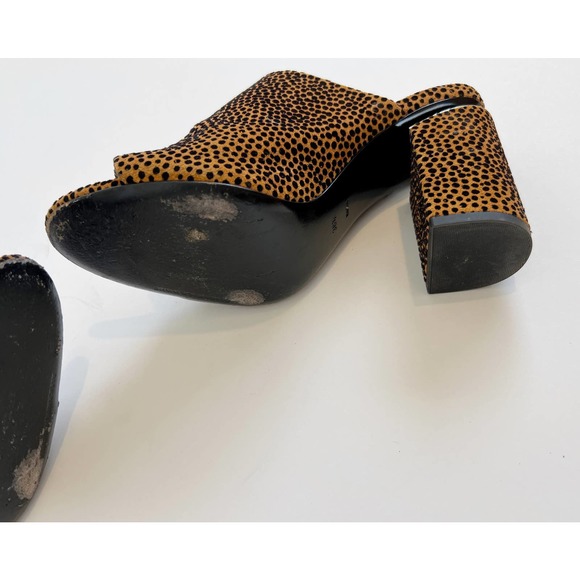 Alexander Wang Brown/Black Animal Print Suede Avery Block Heel Mules Size 38 - Picture 9 of 12